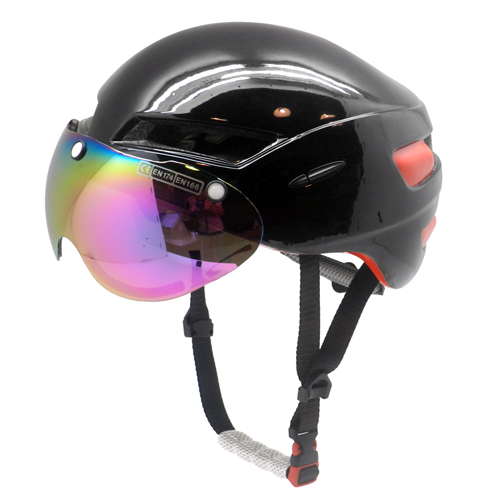 Factory price time trial bike helmet cool road racing helmet with magnetic visor