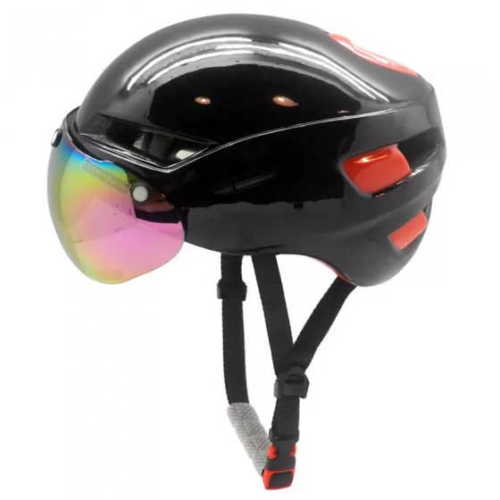 Factory price time trial bike helmet cool road racing helmet with magnetic visor