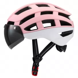 Road Bike Helmet Sport Safe Helmet Bicycle Helmet with LED Light&Magnetic Goggle