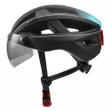 Outdoor Sports Bicycle Helmet with Rear LED Lights Magnetic Goggles Bike Riding Helmet