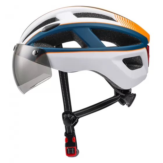 Outdoor Sports Bicycle Helmet with Rear LED Lights Magnetic Goggles Bike Riding Helmet