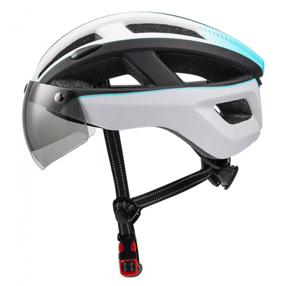 Outdoor Sports Bicycle Helmet with Rear LED Lights Magnetic Goggles Bike Riding Helmet